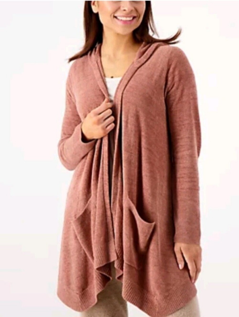 NWT .BAREFOOT DREAMS COZY CHIC ULTRA LITE SEASHORE CARDIGAN. SZ SM. PURPLE DUSK.